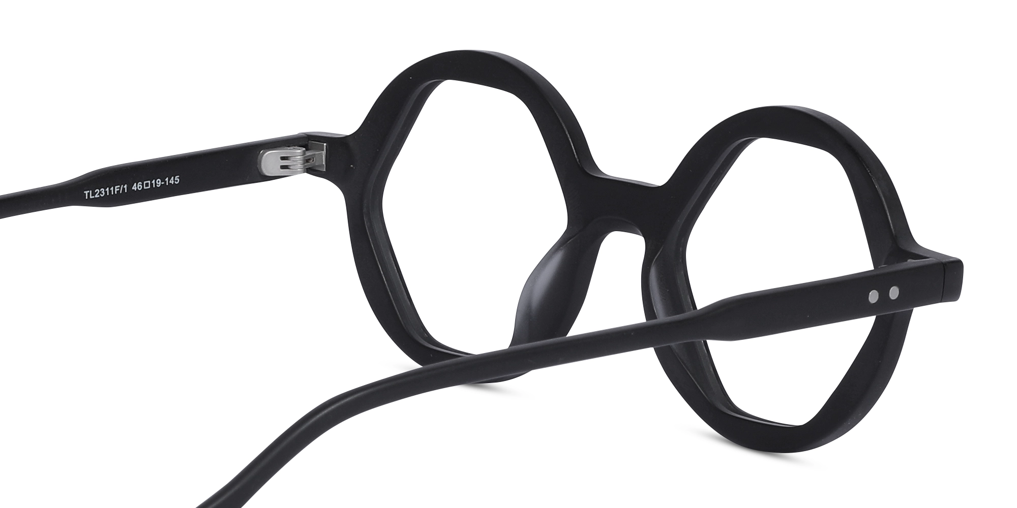 Matte Black Round Eyeglasses 5