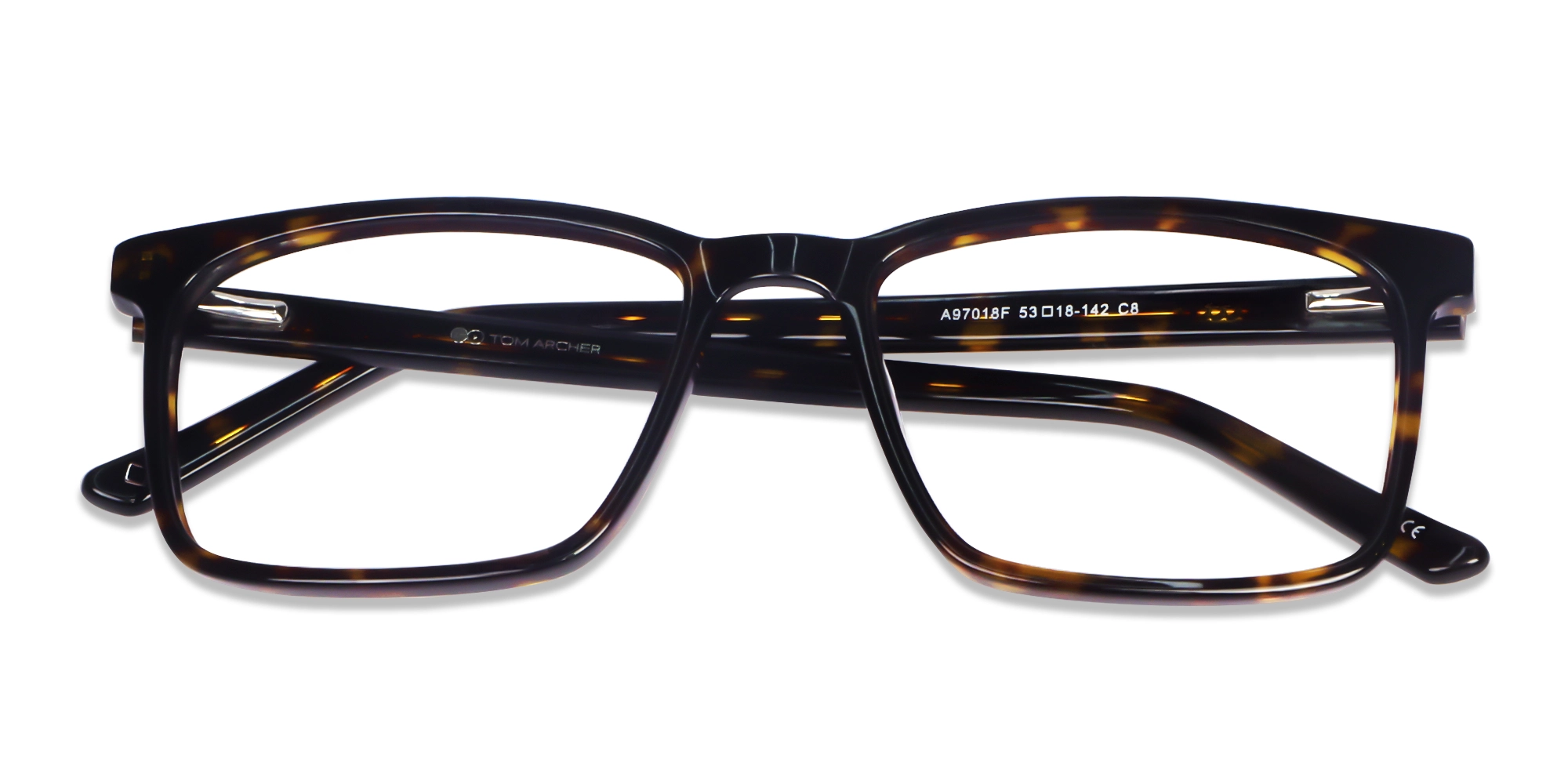 Unisex Dark Tortoise acetate rectangle frames in medium size – Tom Archer BUSK 8