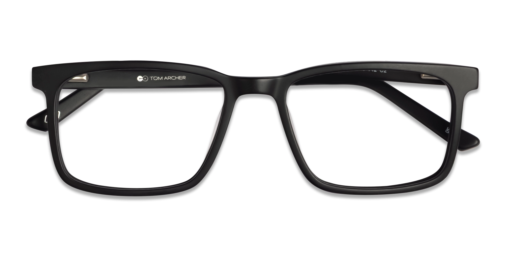 designer matte black rectangular glasses frames-2