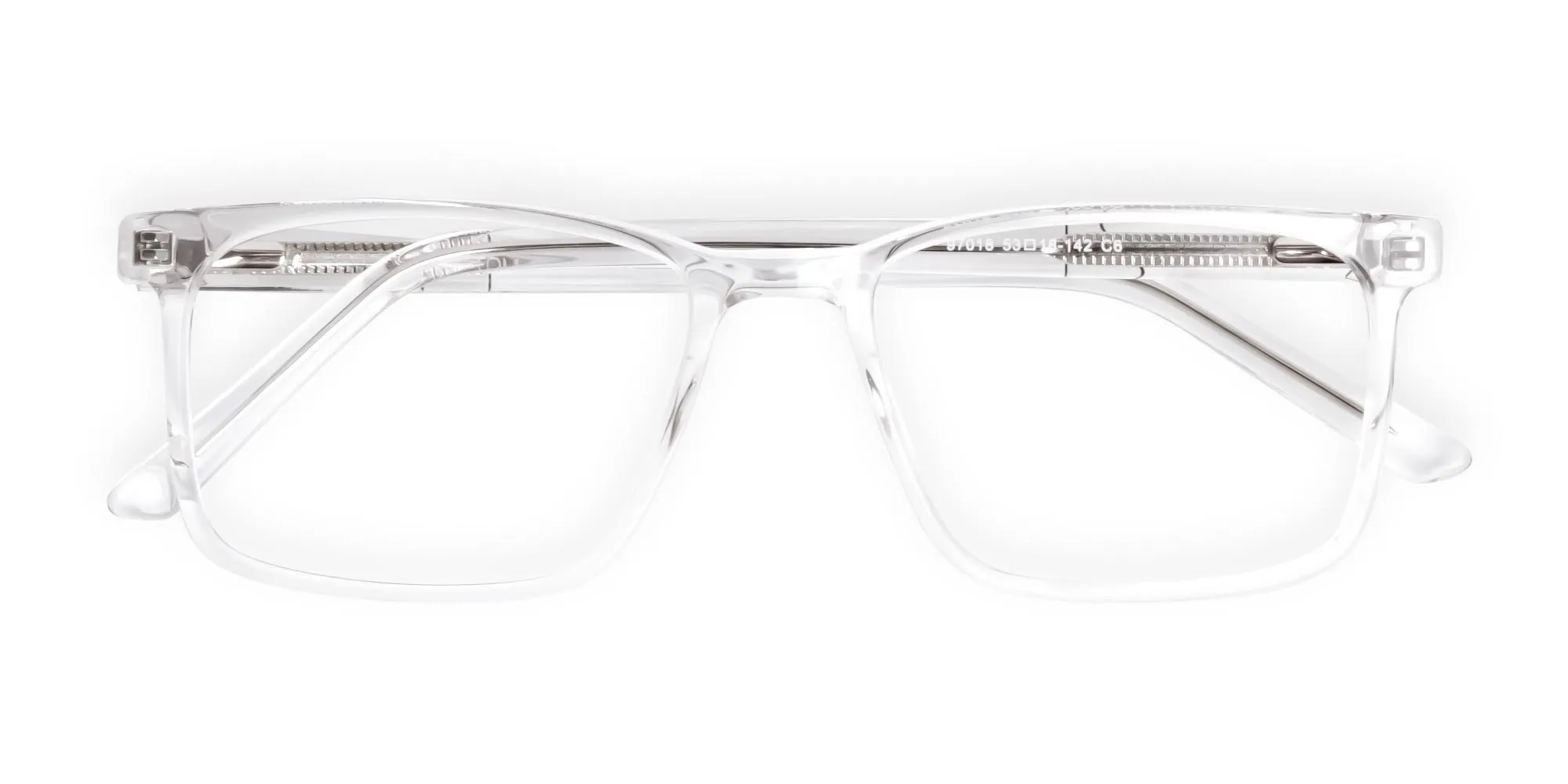 Prescription Rectangle glasses in Crystal Clear acetate for unisex (2)