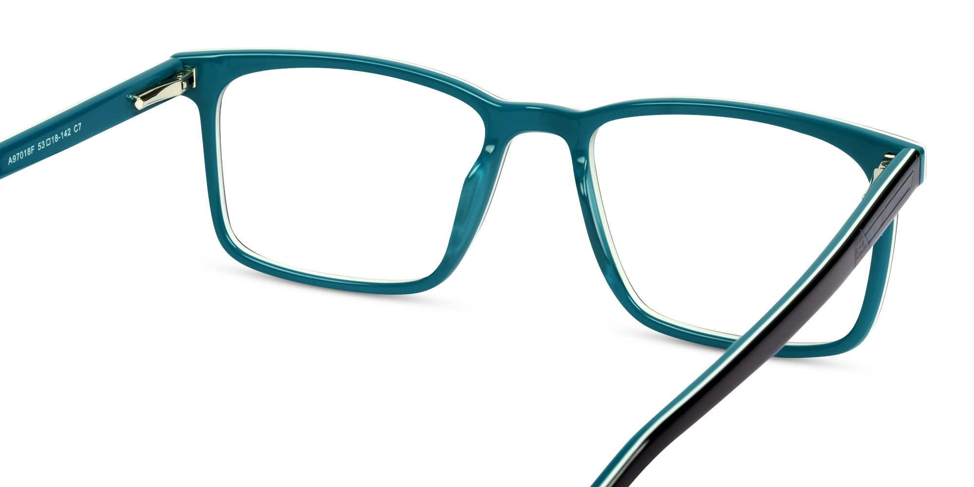 designer Black and teal rectangular glasses frames-2