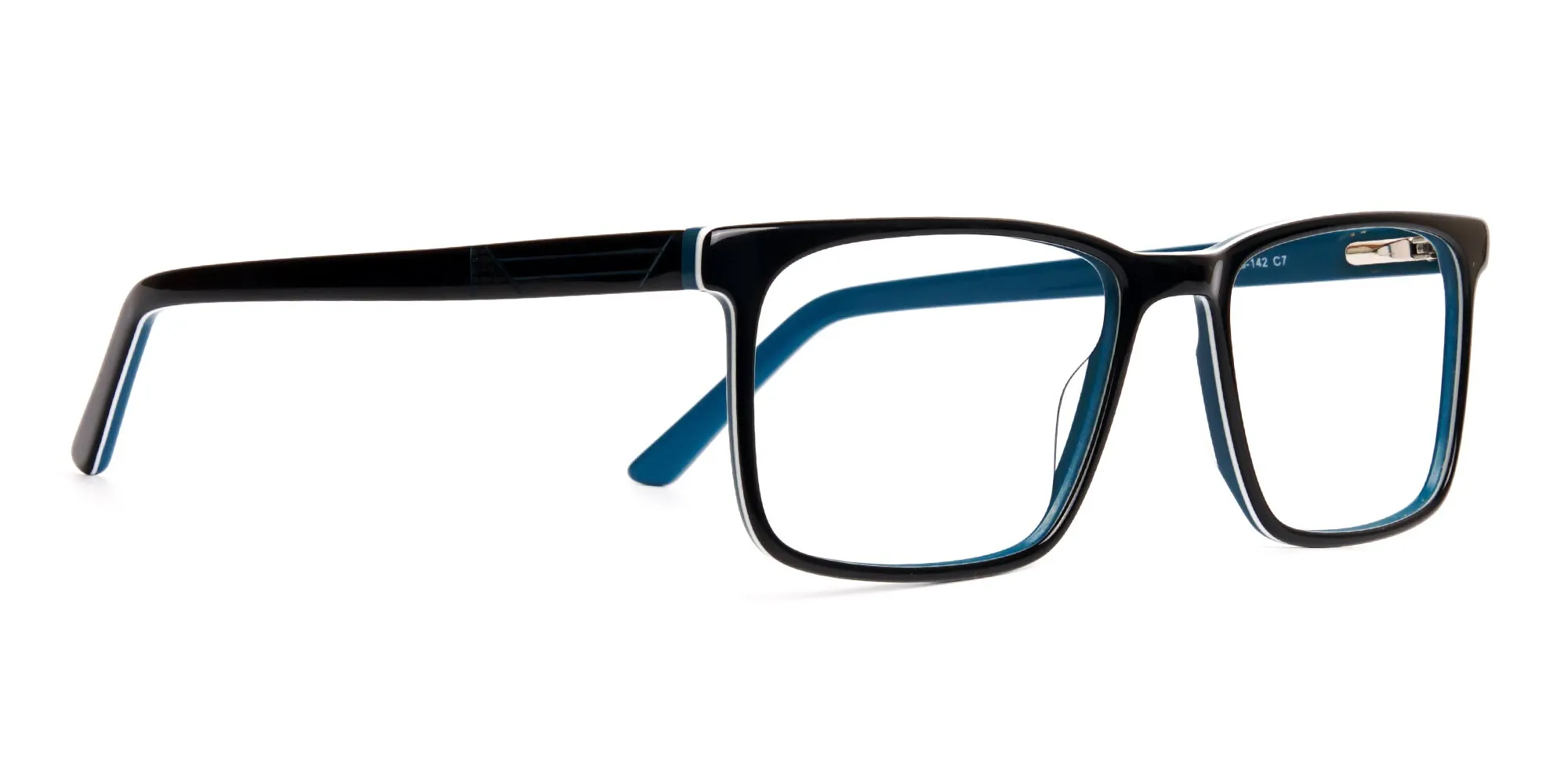 designer Black and teal rectangular glasses frames-2