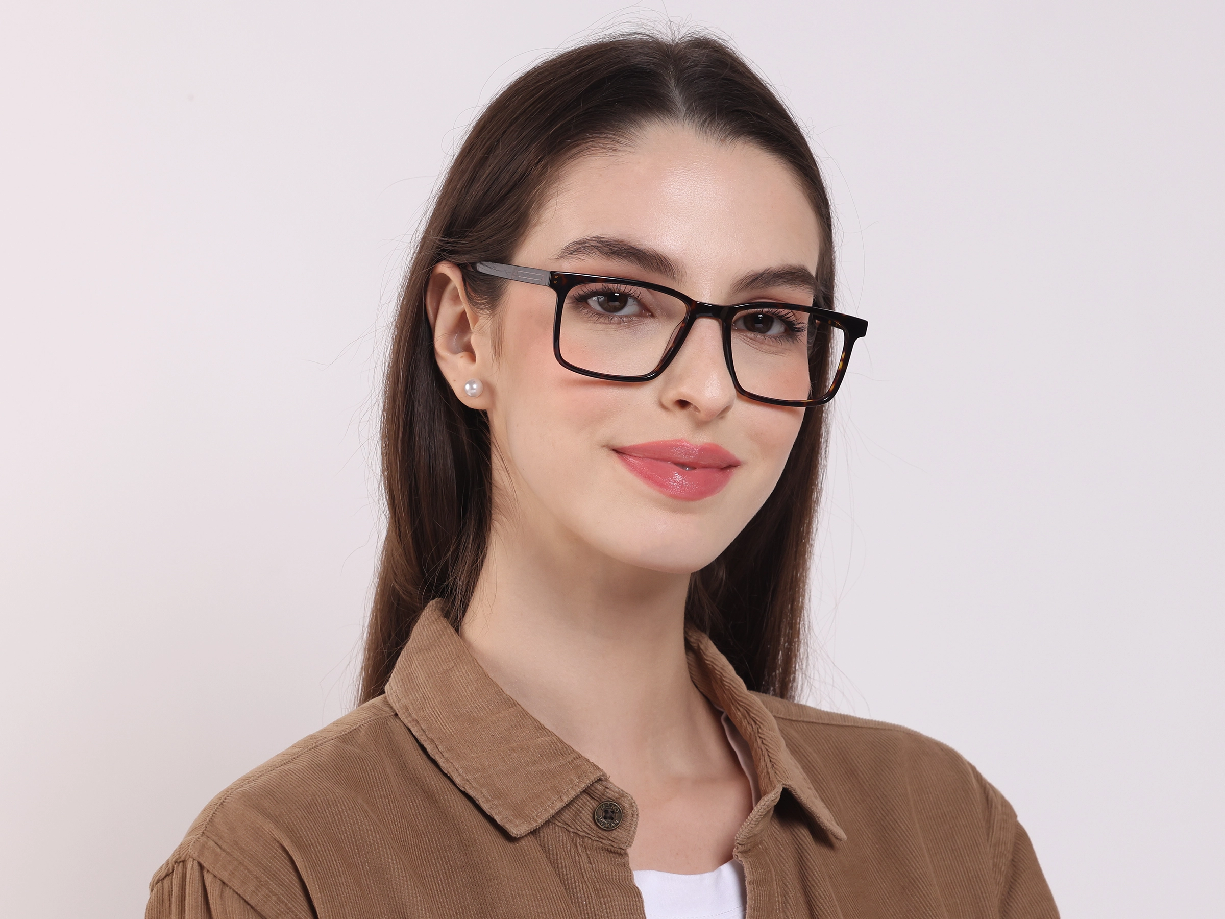 Dark Tortoise Rectangle Full rim Glasses