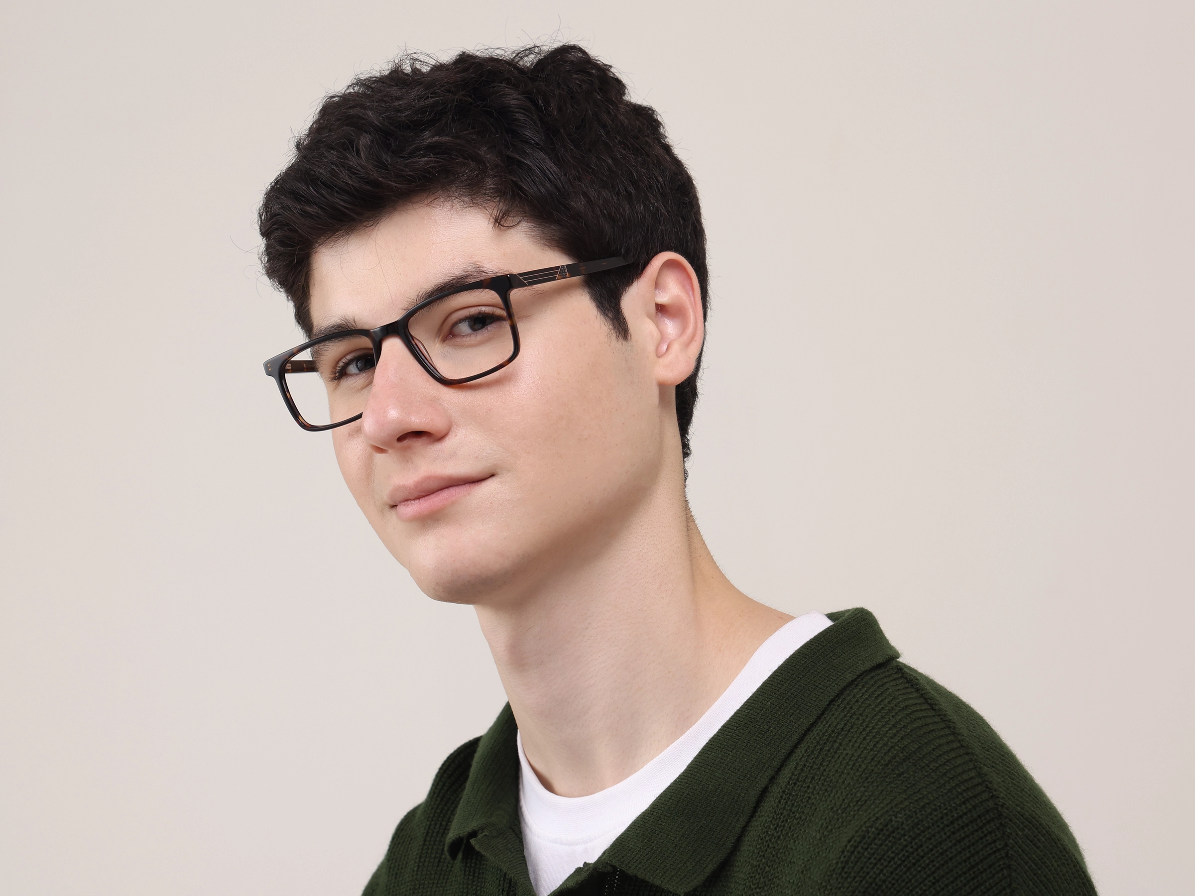 Dark Tortoise Rectangle Full rim Glasses