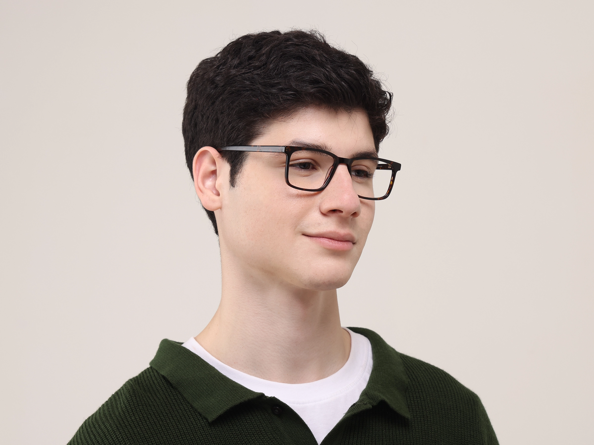 Dark Tortoise Rectangle Full rim Glasses