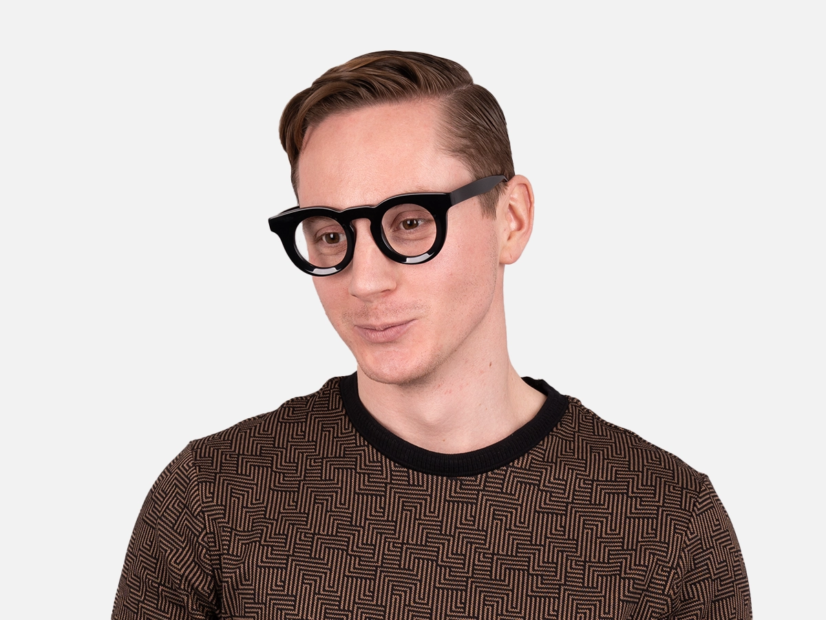 Round Eyeglasses Black-2