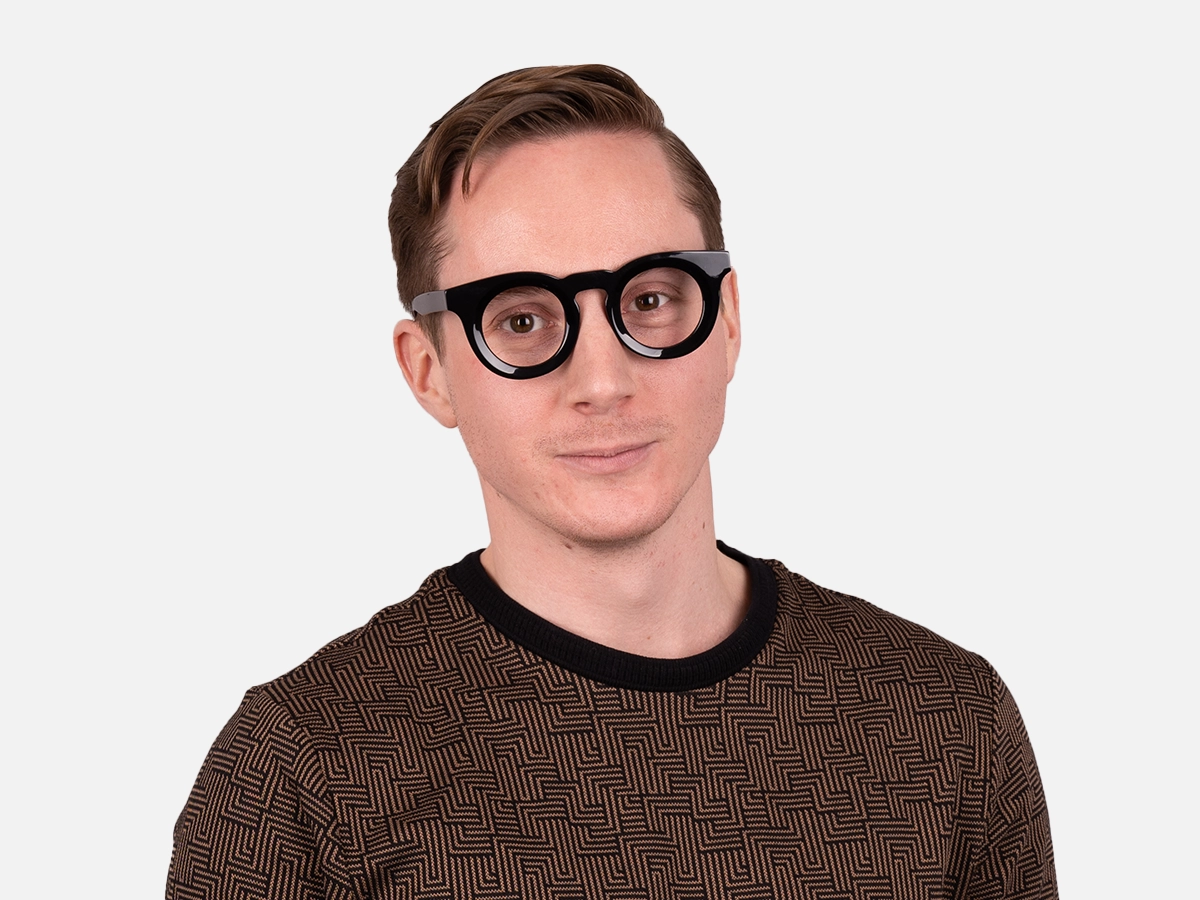 Round Eyeglasses Black-2