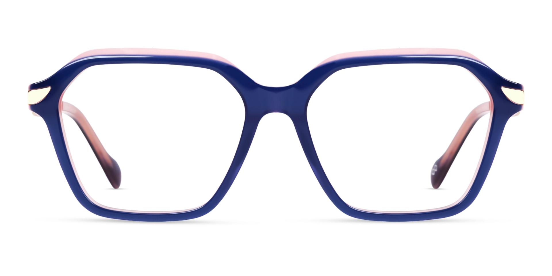 Blue & Pink Square Fullrim Glasses Blue & Pink Square Fullrim Glasses