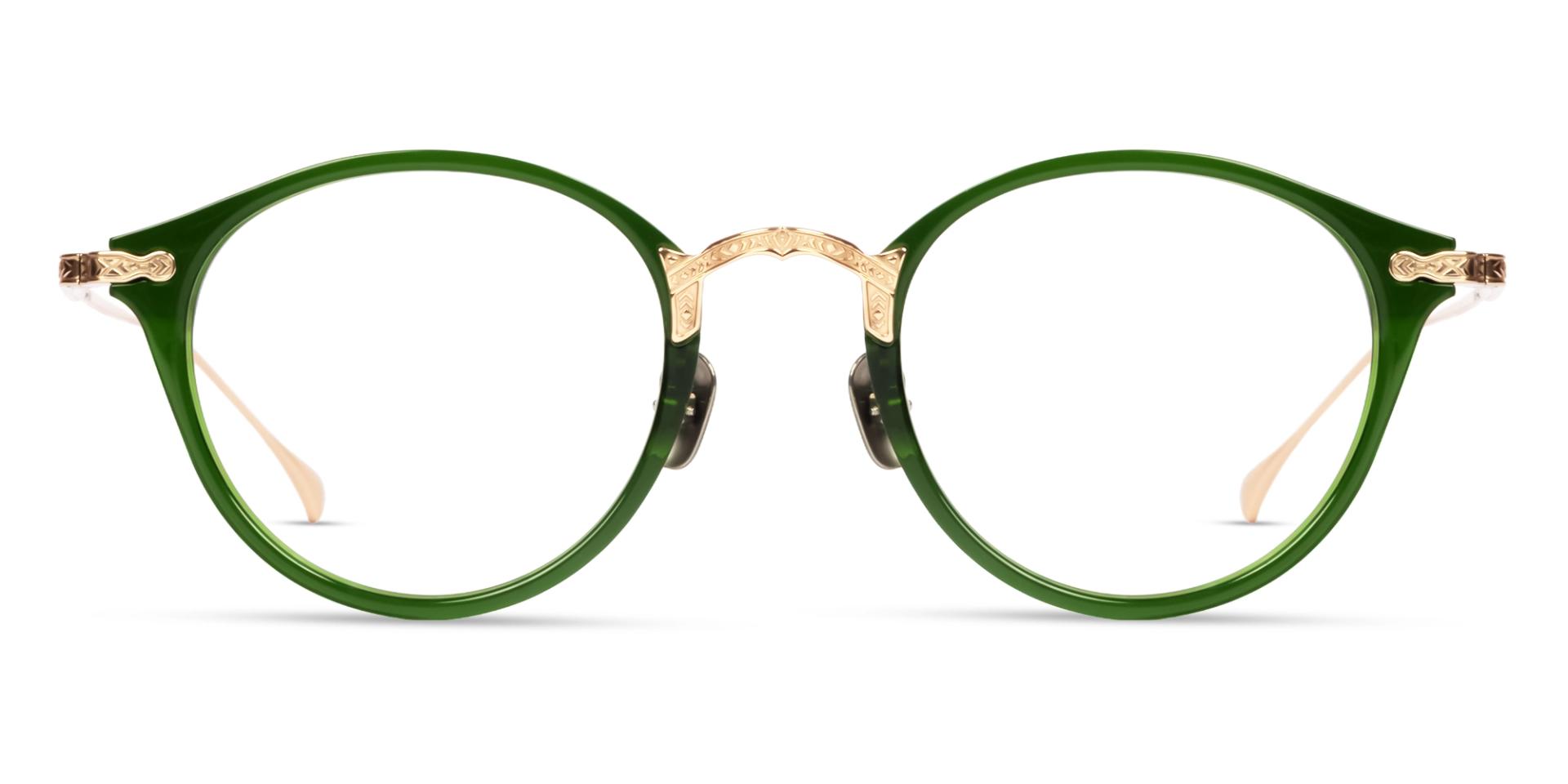 Crystal Sap Green Oval Keyhole Bridge Fullrim Glasses Crystal Sap Green Oval Keyhole Bridge Fullrim Glasses