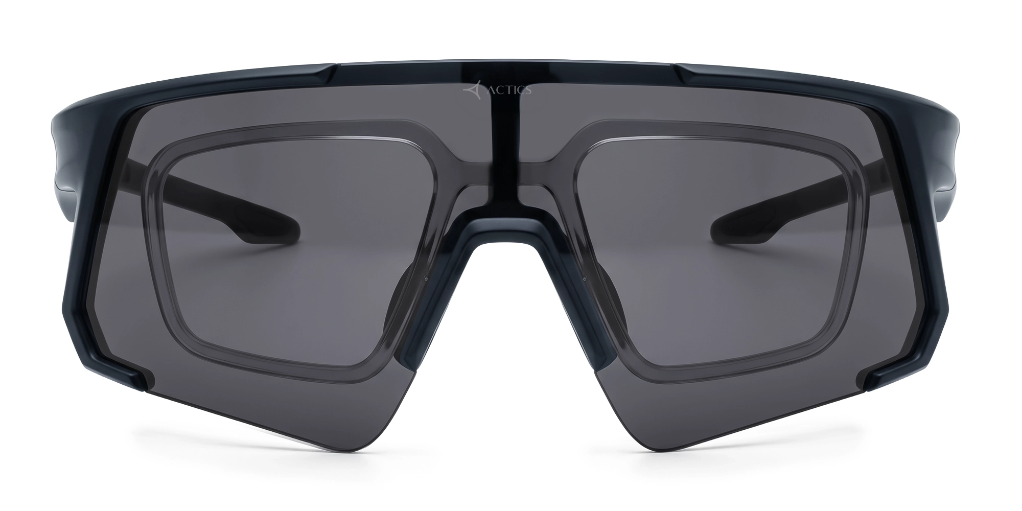 Crystal Dark Grey Cylindrical Sports Sunglasses-1
