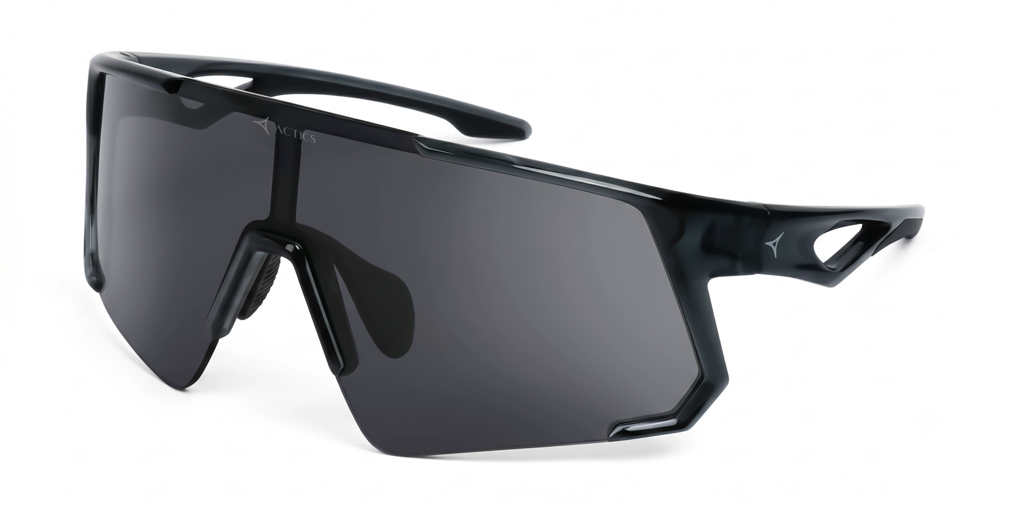 Crystal Dark Grey Cylindrical Sports Sunglasses-1