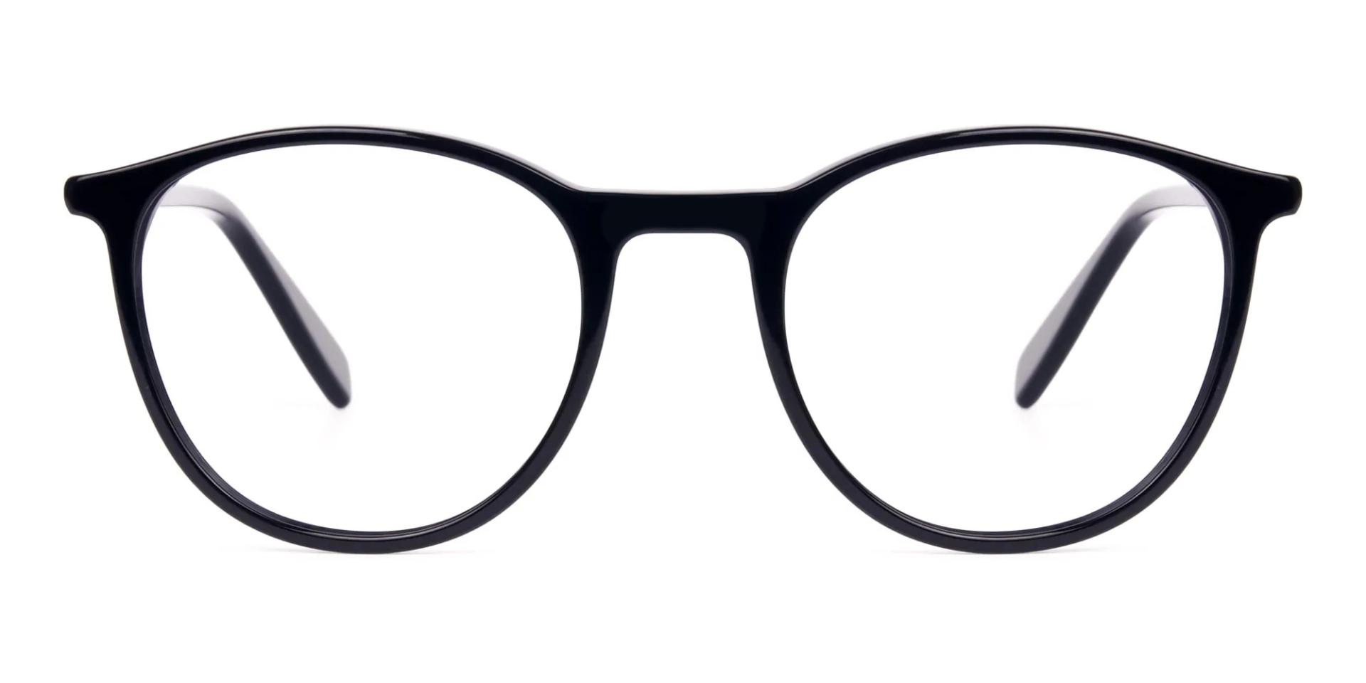 A97056F/1 - Stylish Black Round Full Rim Glasses