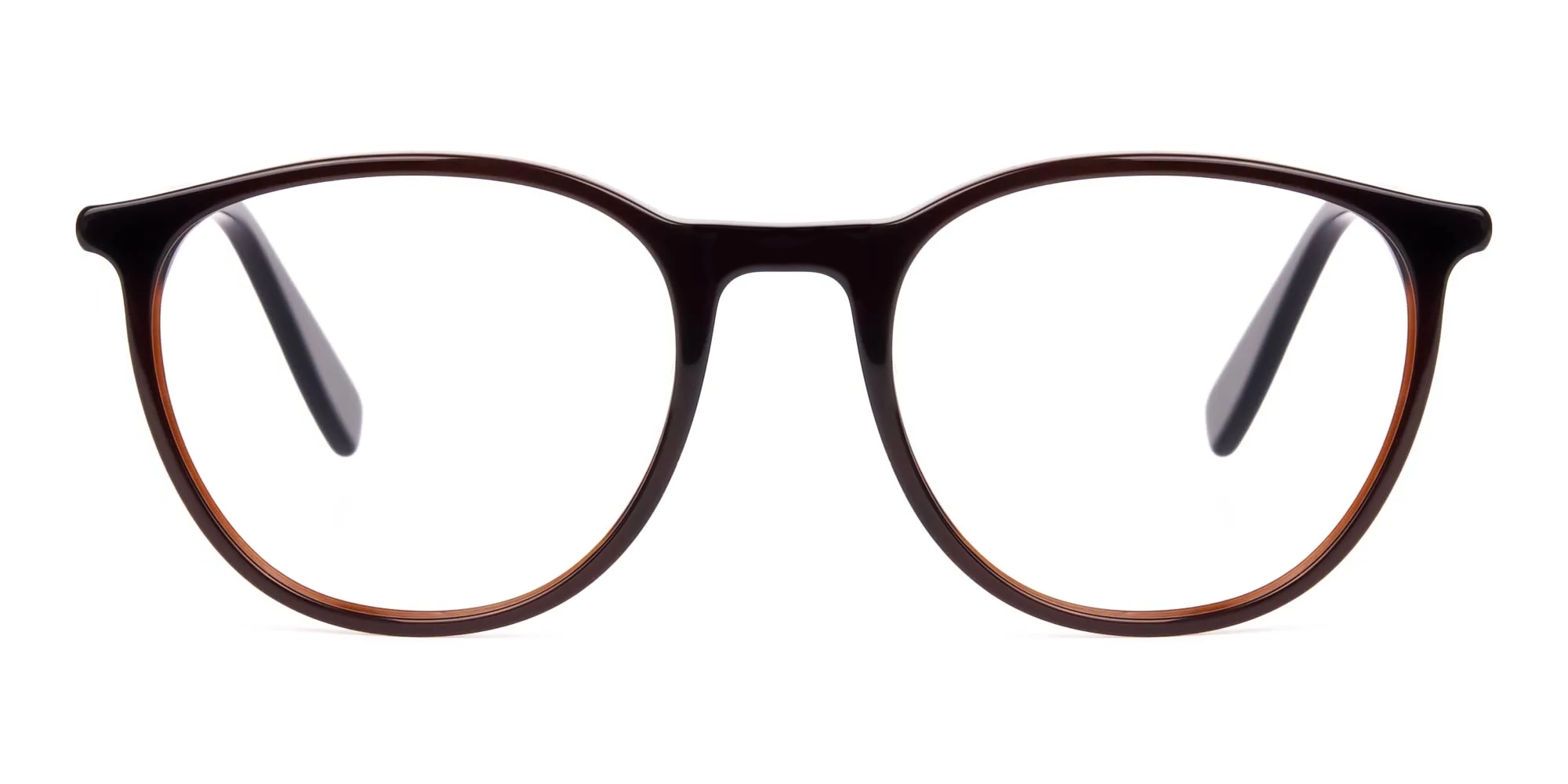 Dark Brown Round Full Rimmed Glasses-2