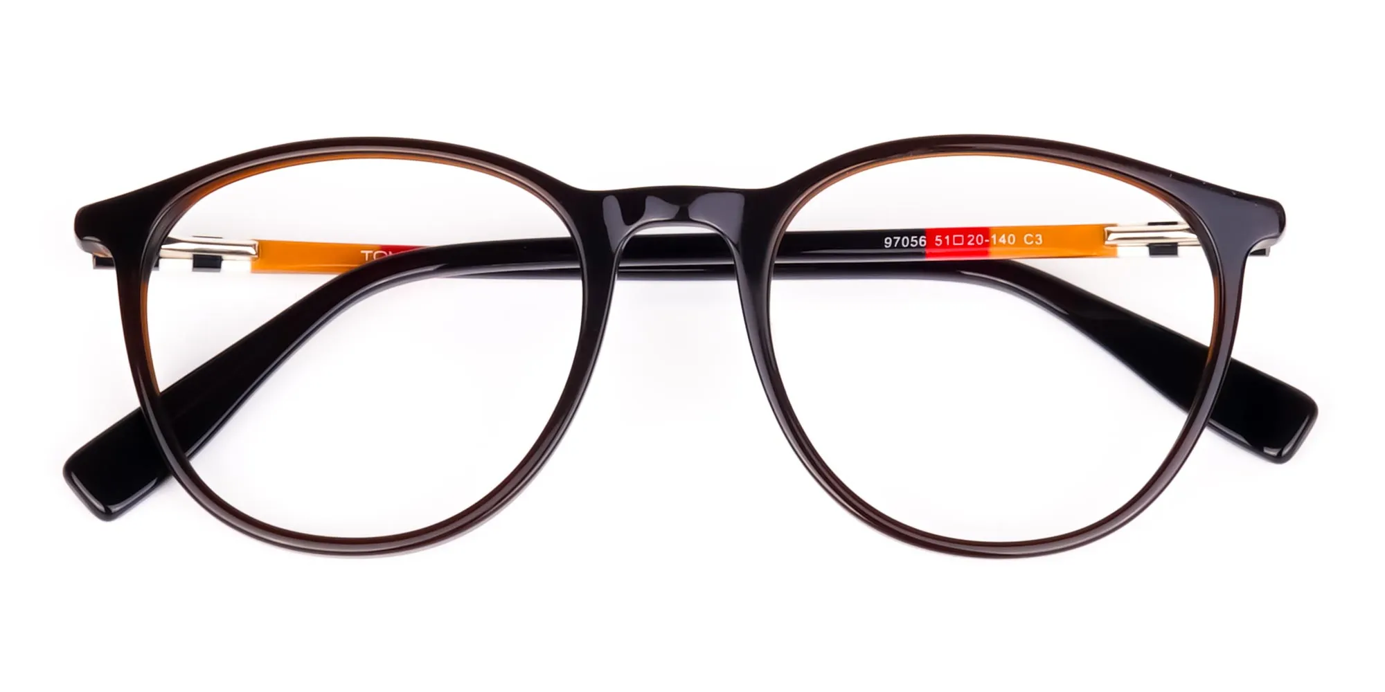 Dark Brown Round Full Rimmed Glasses-2