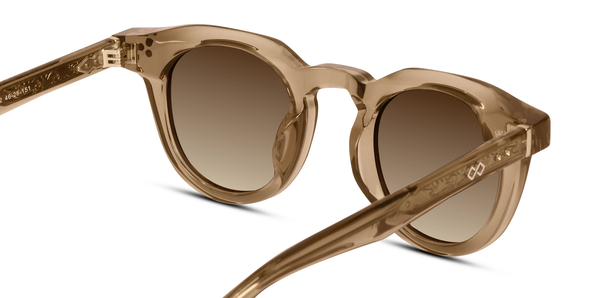 Crystal Taupe Brown Cat Eye Sunglasses-5
