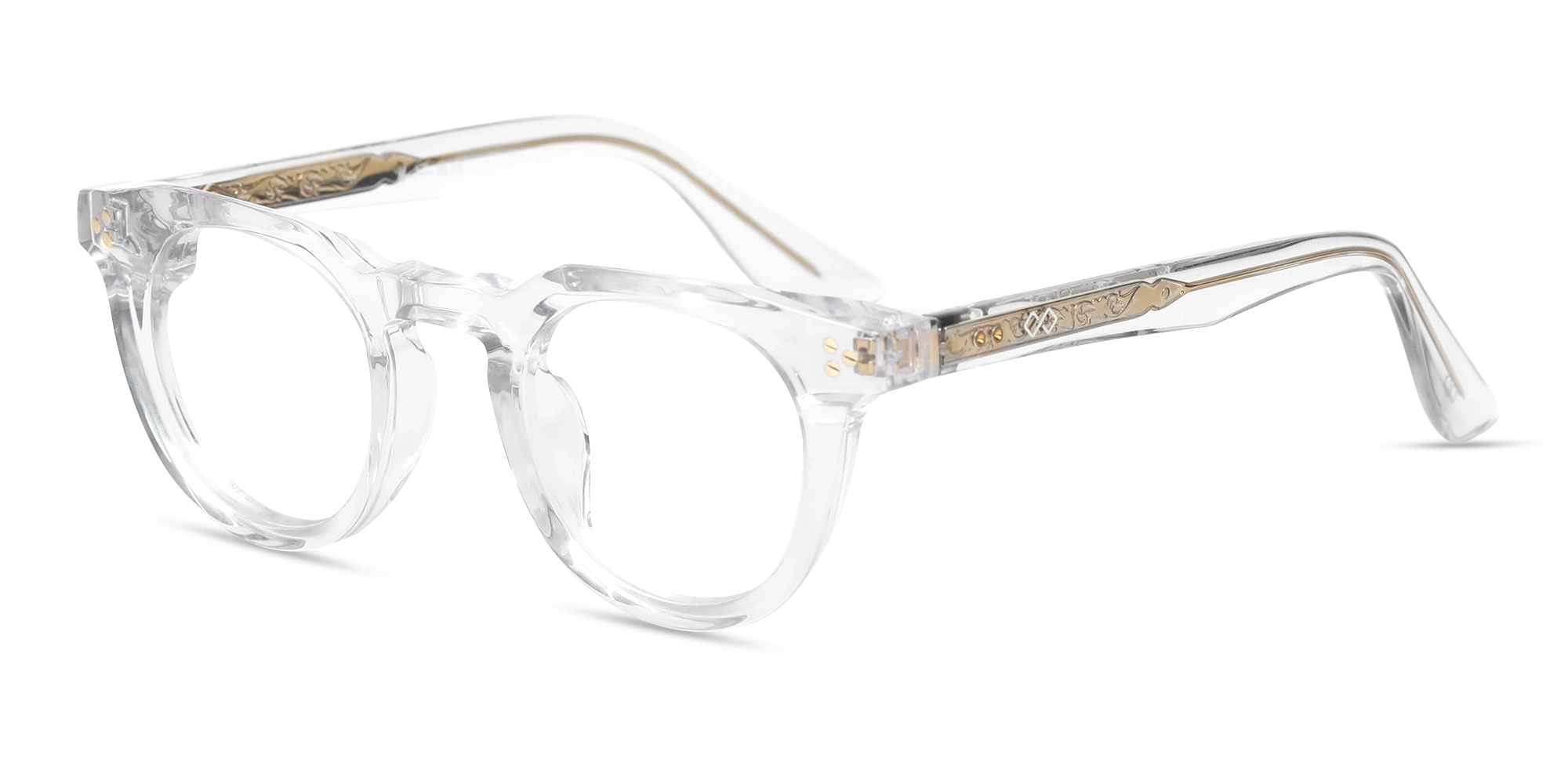 Crystal Clear Round Cat-eye Glasses-3