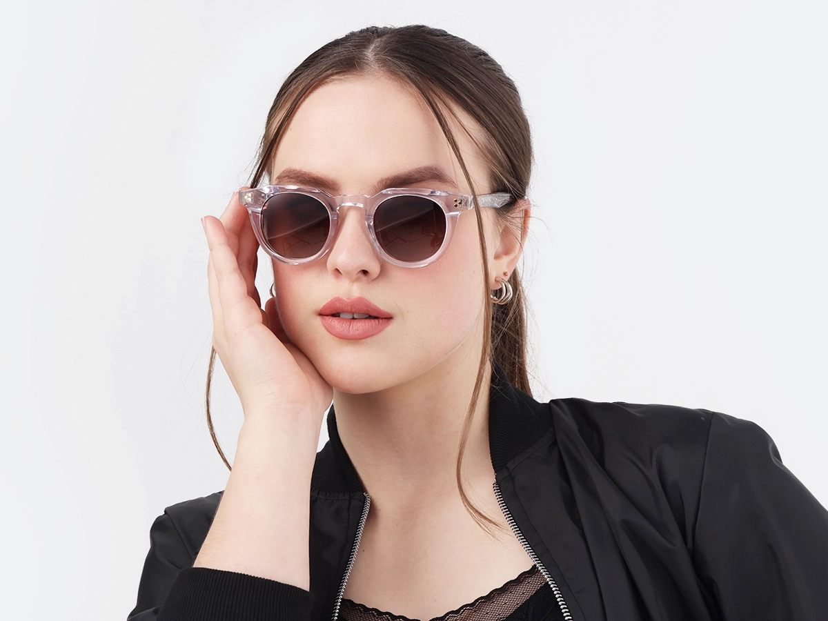 Crystal Clear Acetate Cat Eye Sunglasses 52
