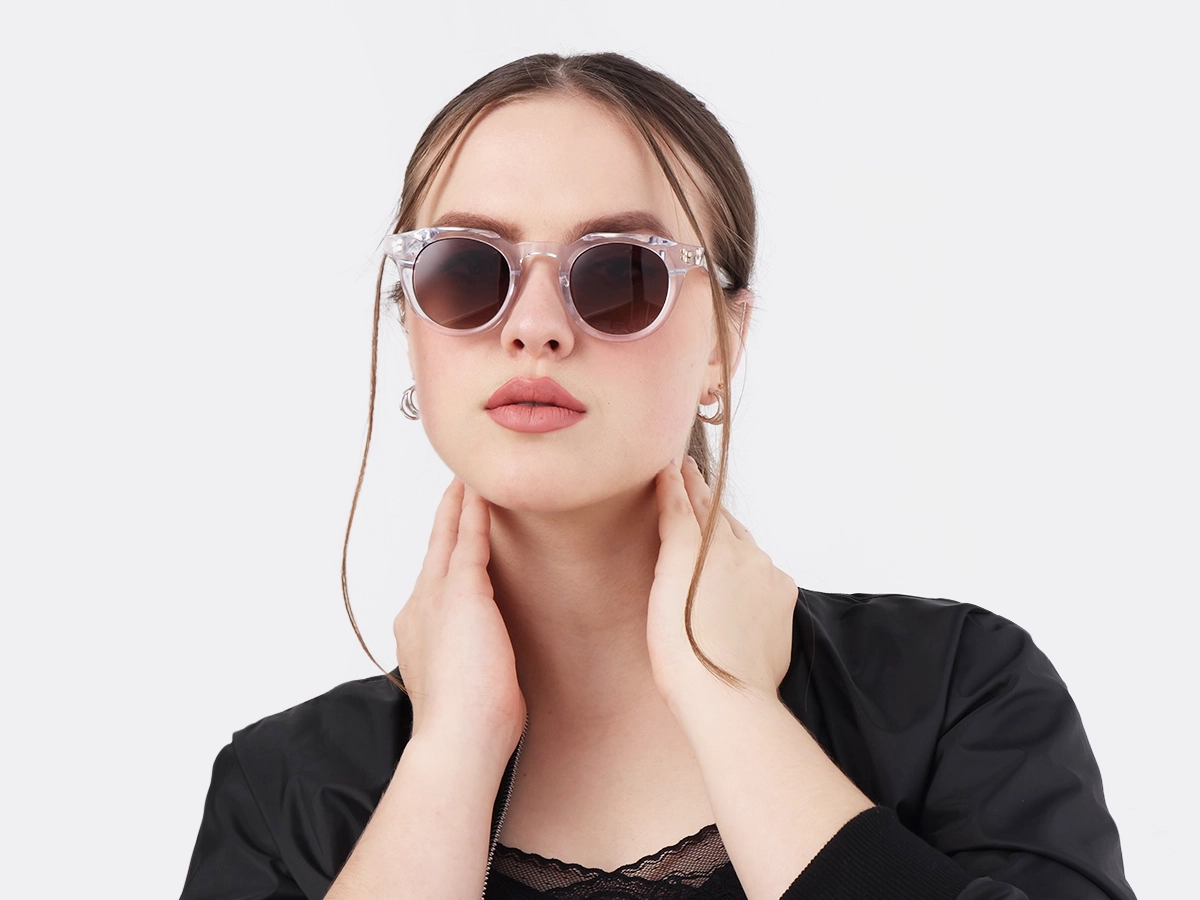 Crystal Clear Acetate Cat Eye Sunglasses 51