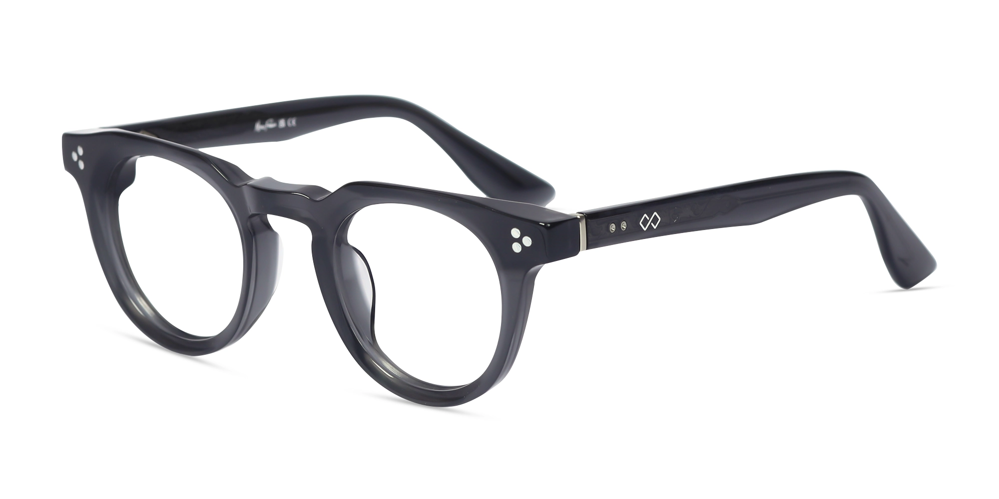 Acacia Grey Round Cat-eye Glasses-3