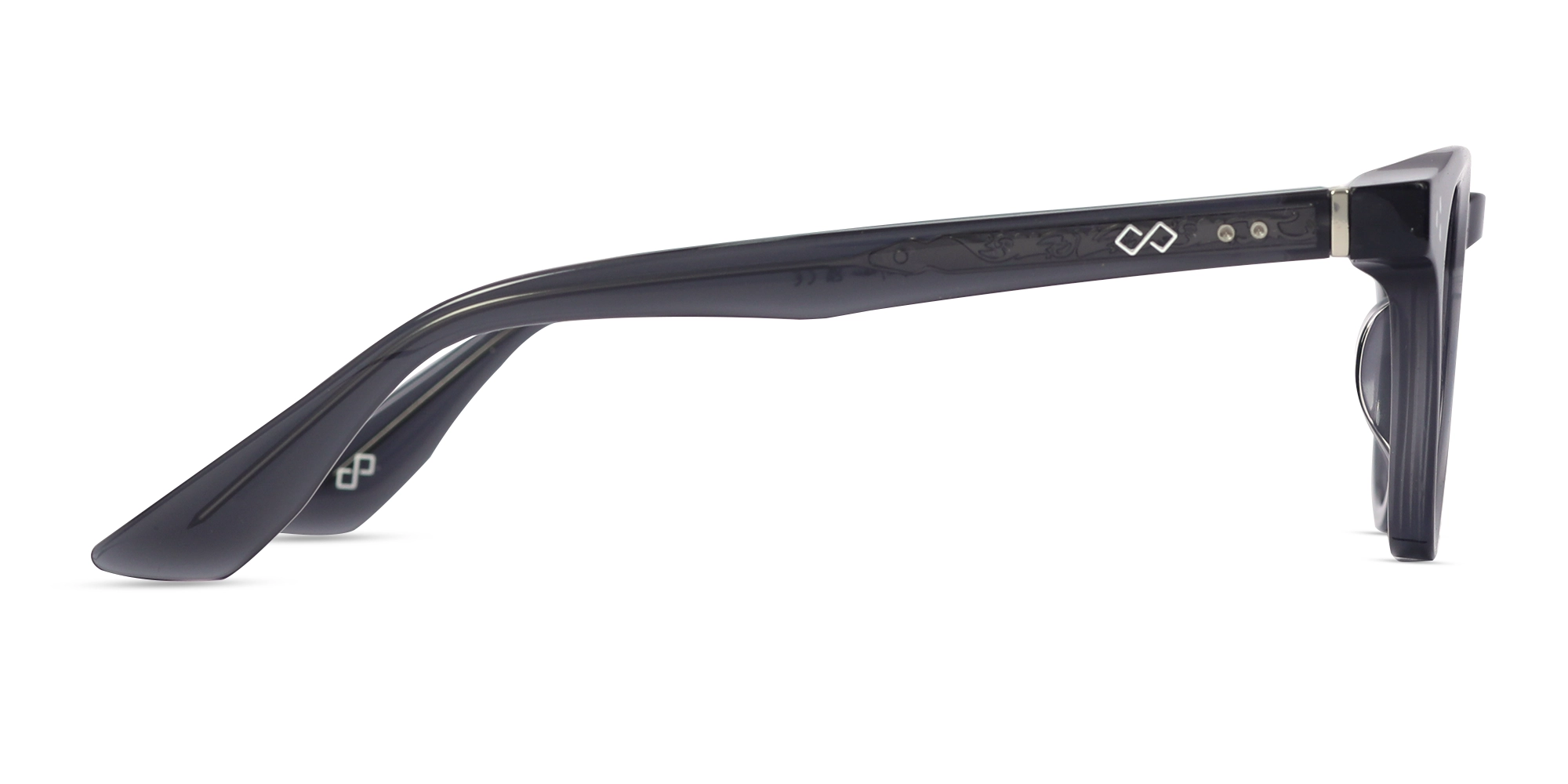 Acacia Grey Round Cat-eye Glasses-4