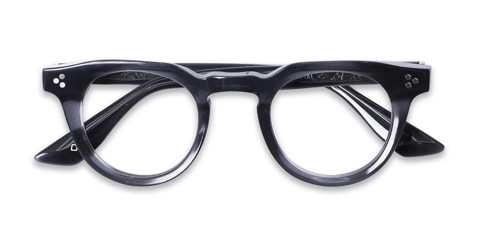 Acacia Grey Round Cat-eye Glasses-6