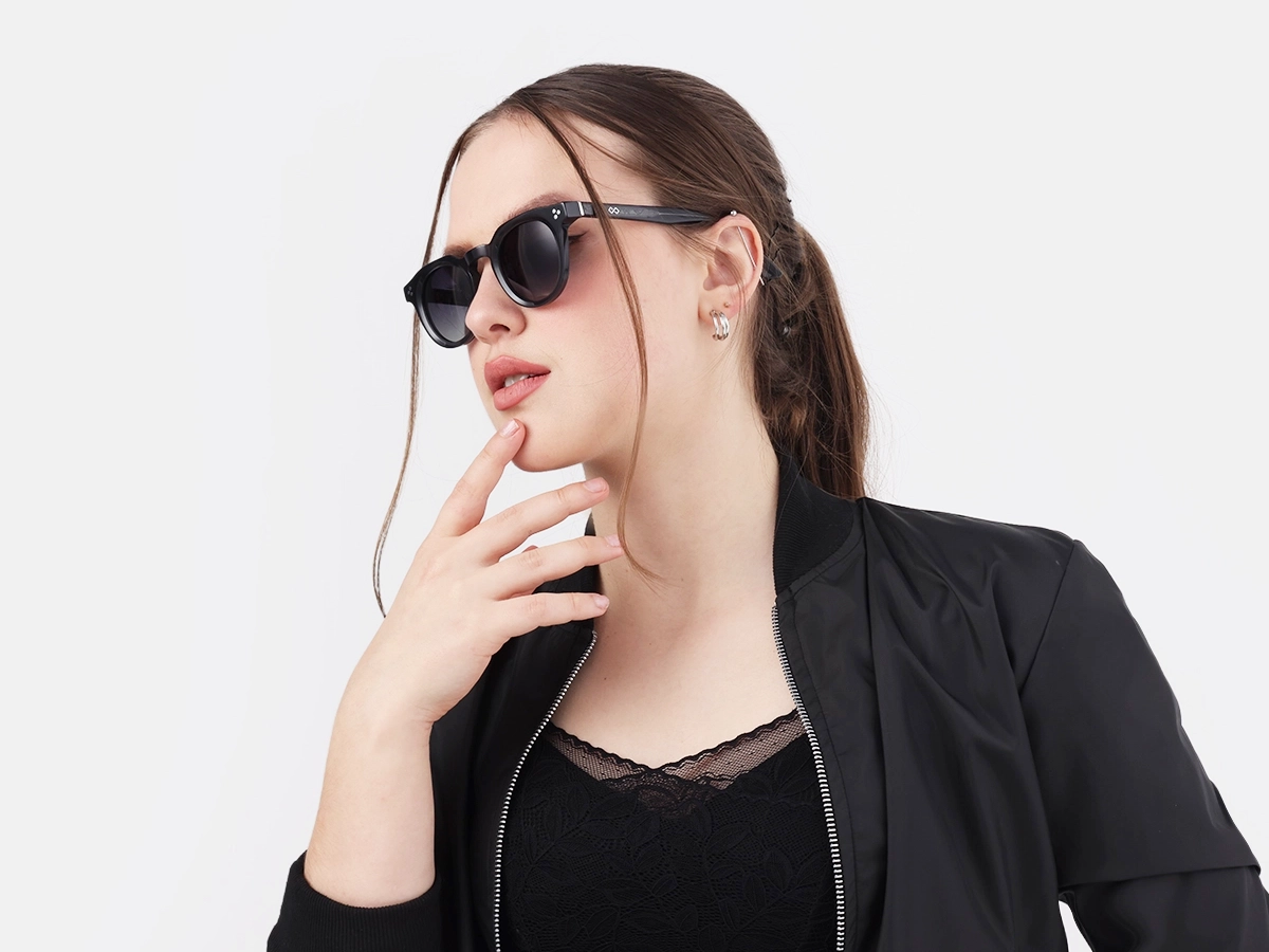 Acacia Grey Cat Eye Full Rim Sunglasses 52