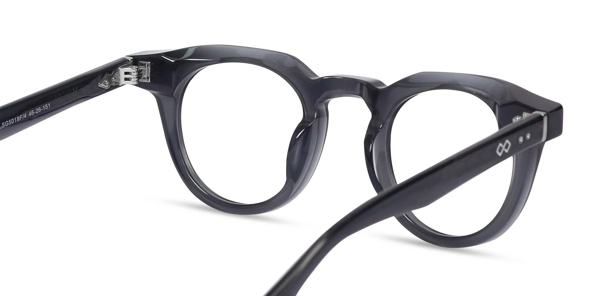 Acacia Grey Round Cat-eye Glasses-5