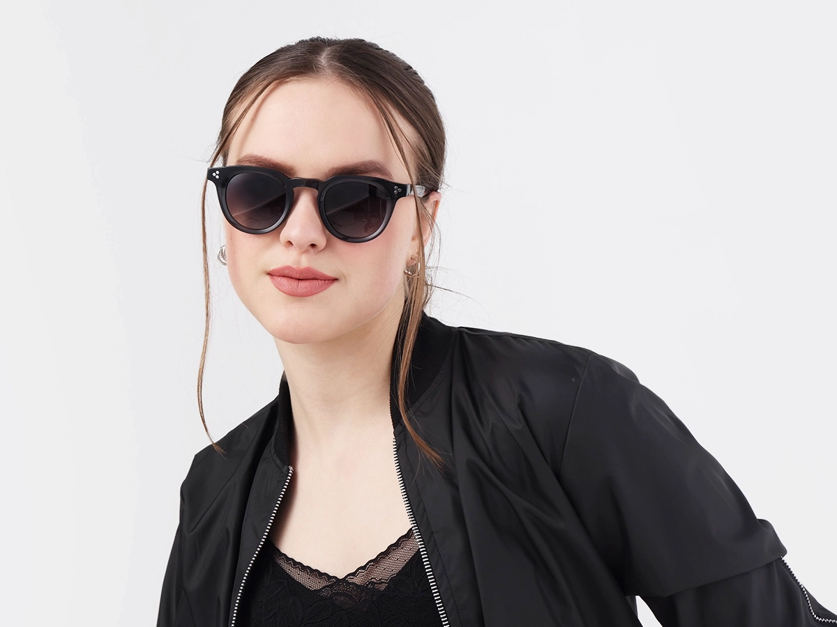 Acacia Grey Cat Eye Full Rim Sunglasses 51