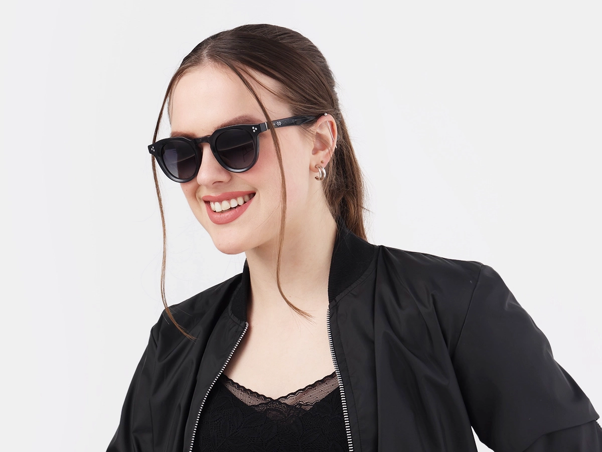 Acacia Grey Cat Eye Full Rim Sunglasses 53