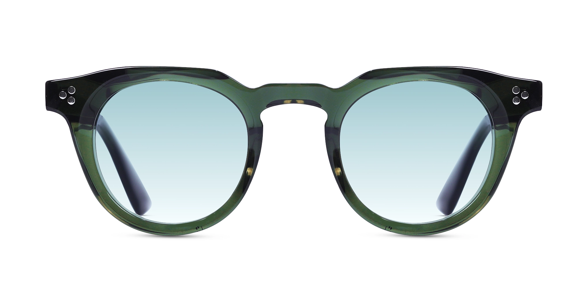 Crystal Hunter Green Cat Eye Sunglasses-1