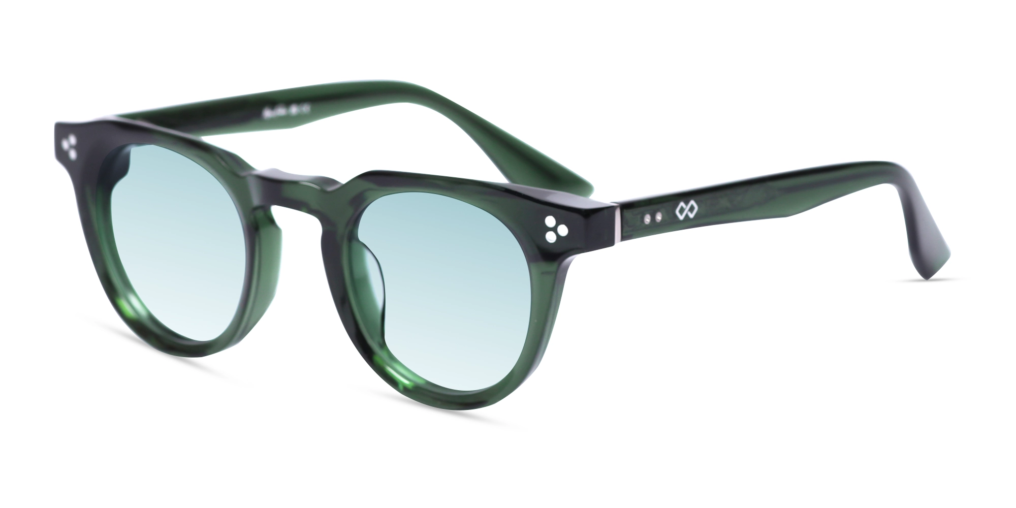 Crystal Hunter Green Cat Eye Sunglasses-3