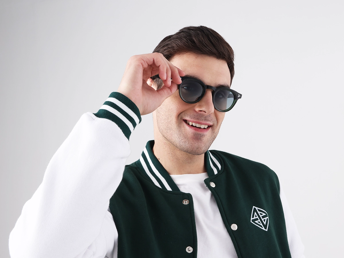 Crystal Hunter Green Cat Eye Sunglasses 41