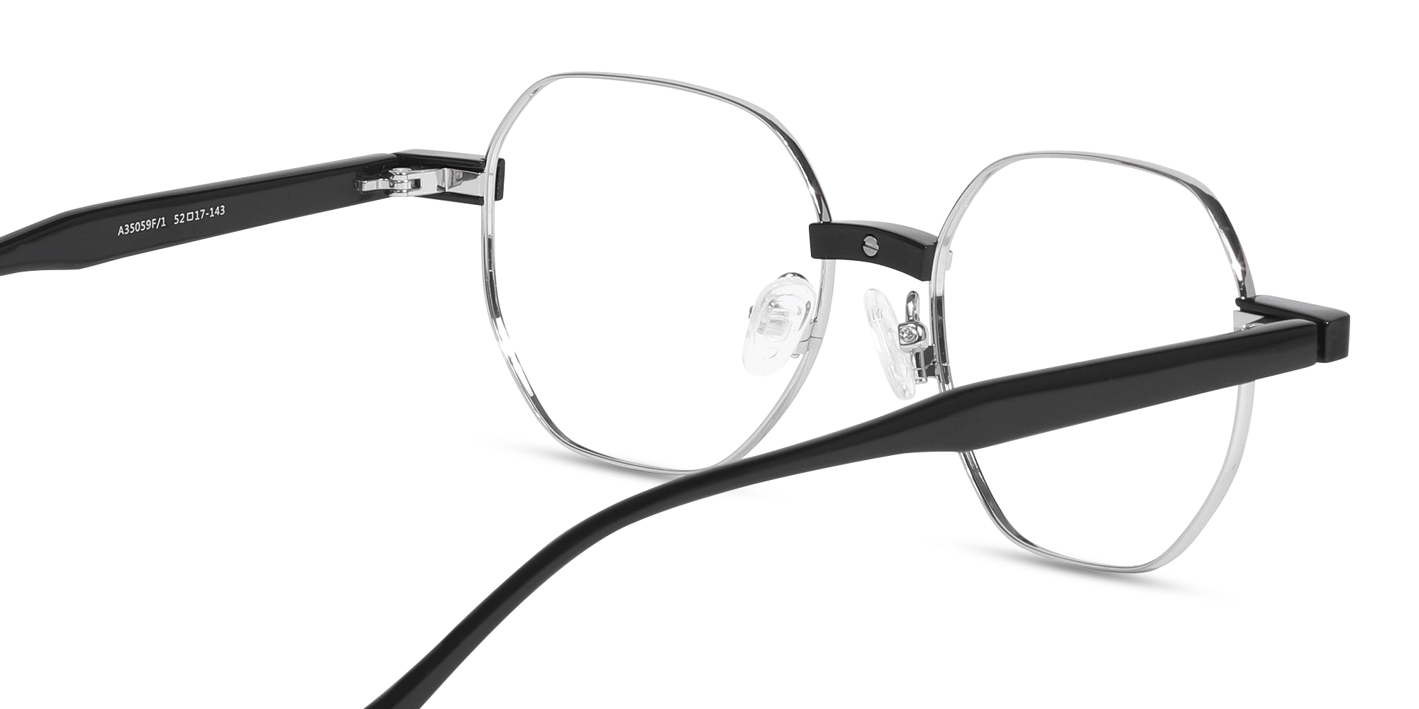 Silver Geometric Metal Full Rim Eyeglassses-5