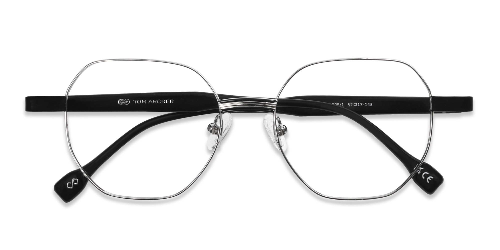 Silver Geometric Metal Full Rim Eyeglassses-6