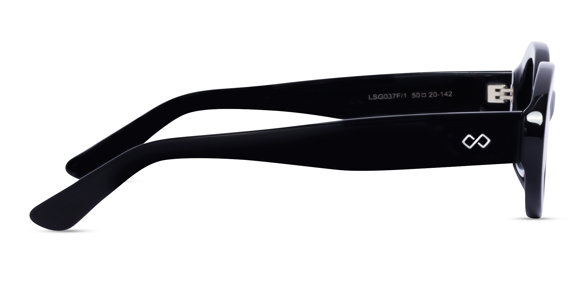 Black Oval Acetate Full-Rim Glasses