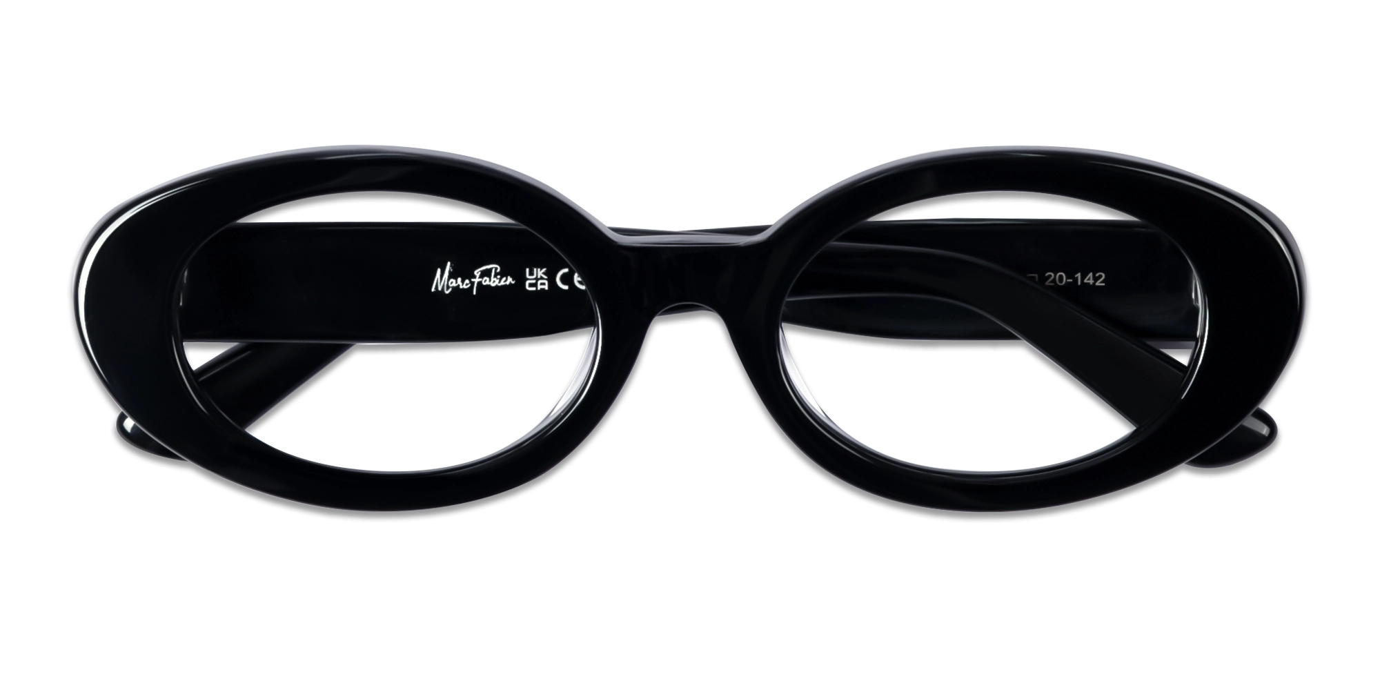 Black Oval Acetate Full-Rim Glasses