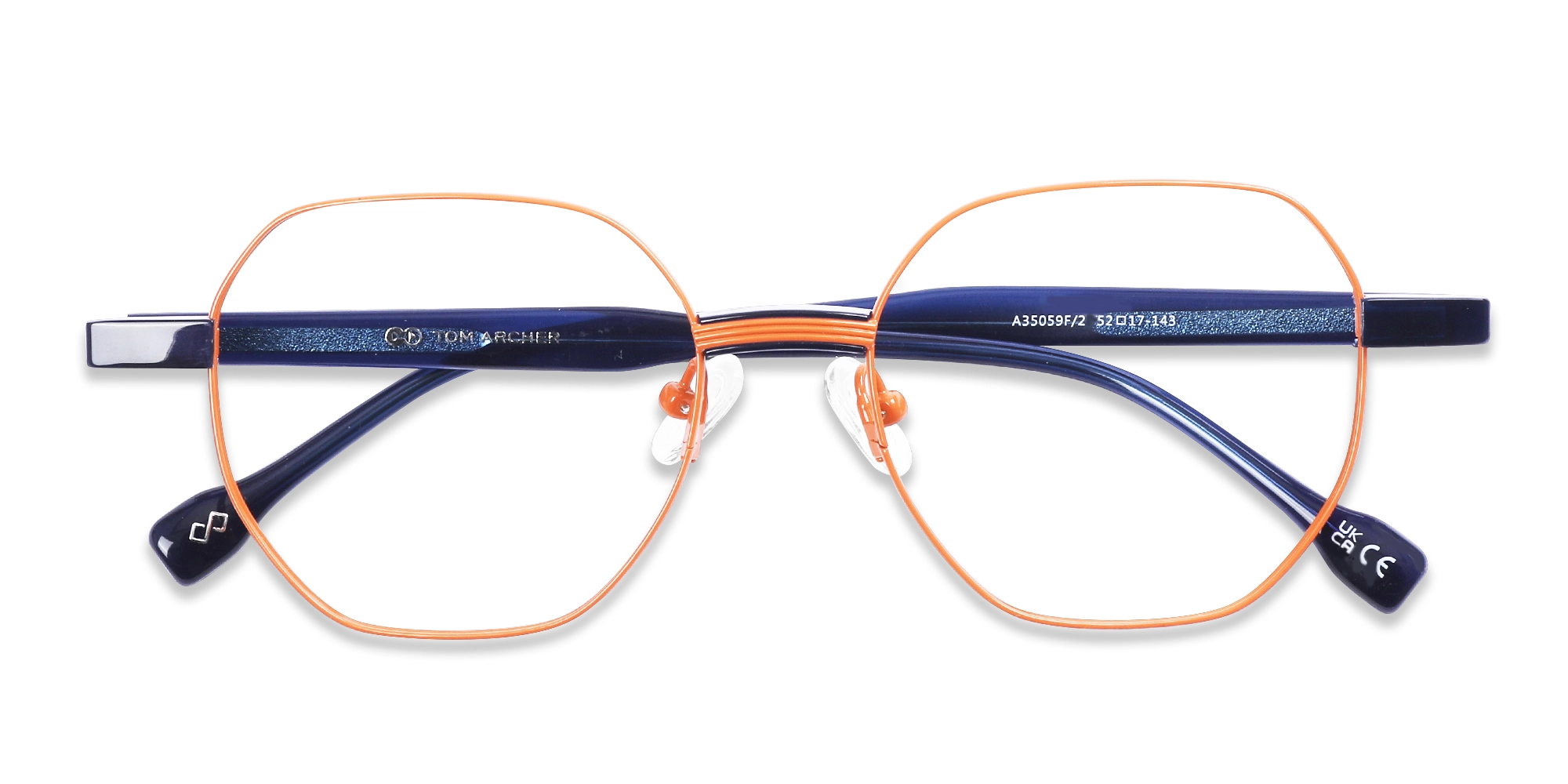 Orange Hexagonal Metal Full Rim Glasses-6