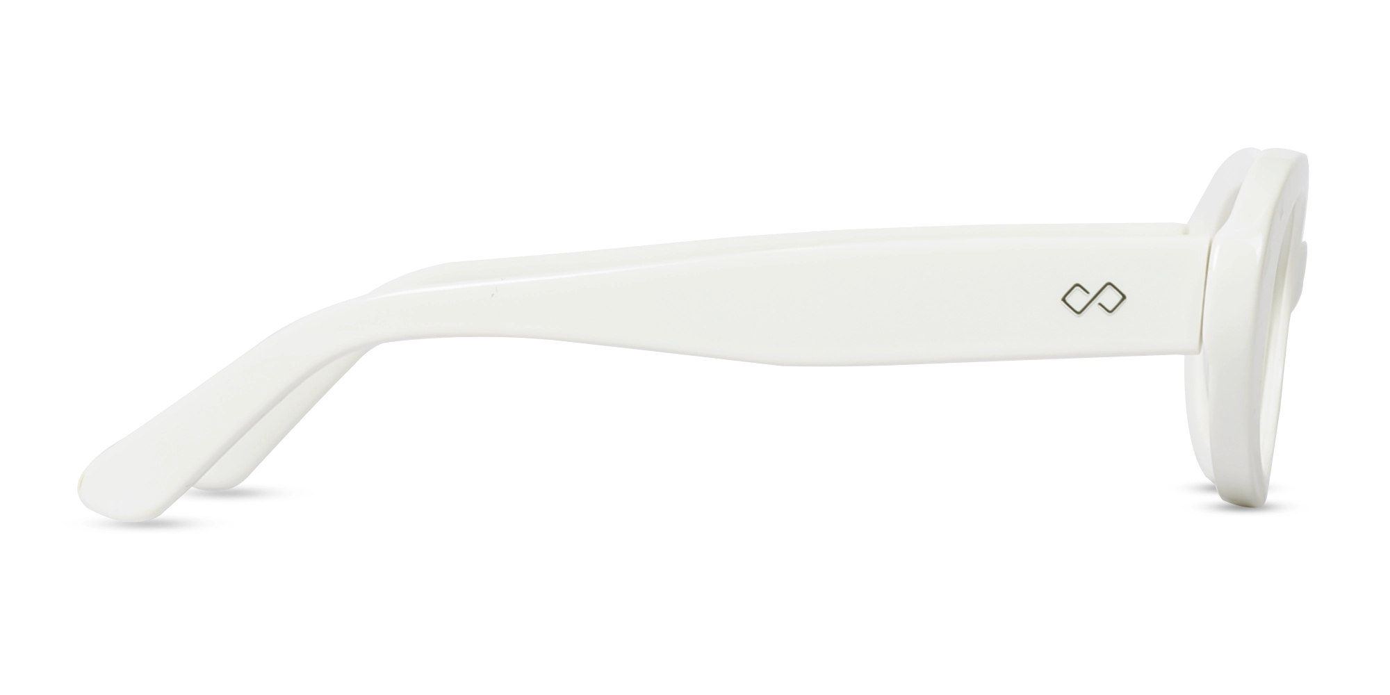White Oval Frame With Grey Tint Sunglasses