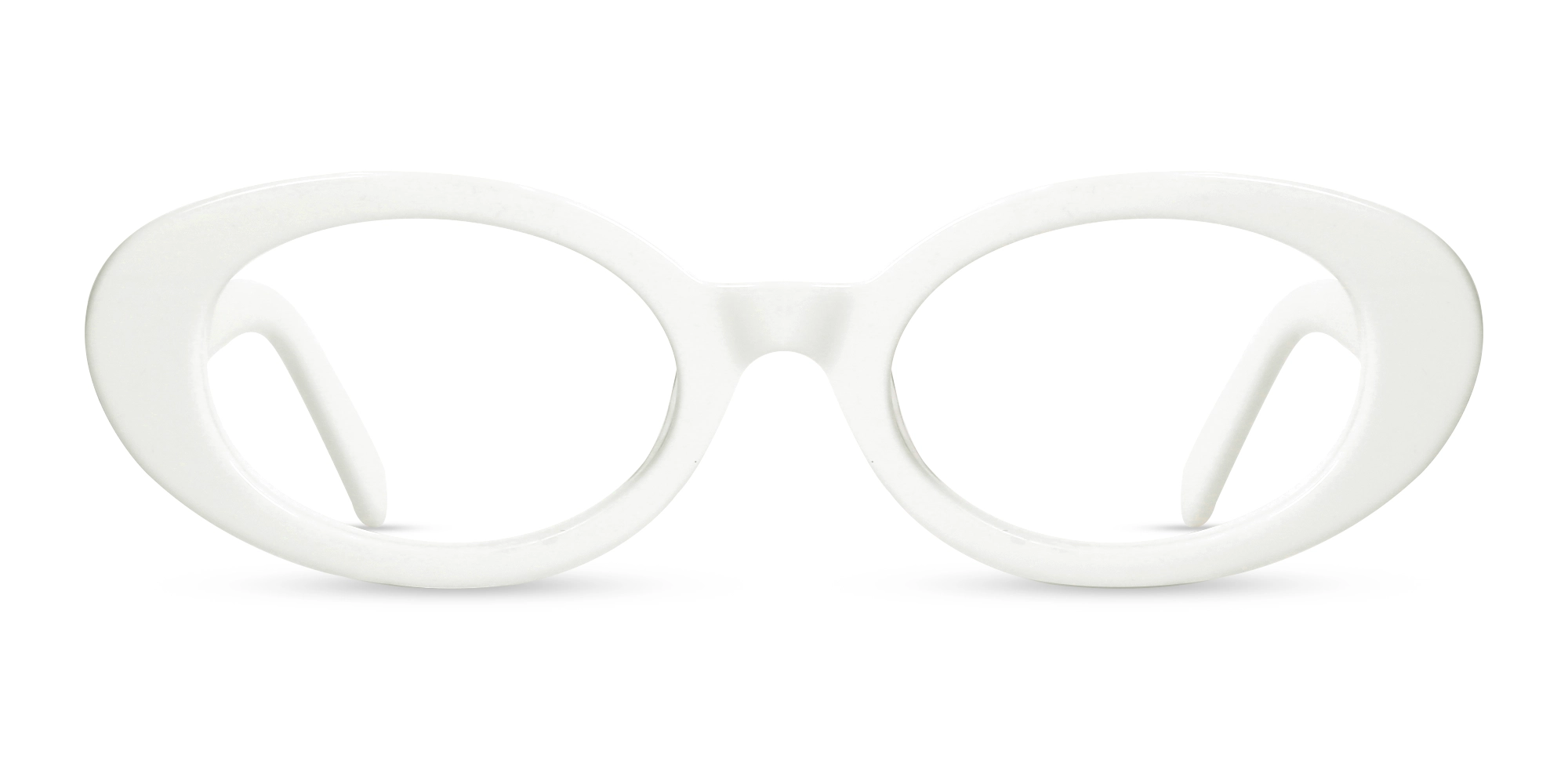 White Oval Acetate Full-Rim Glasses