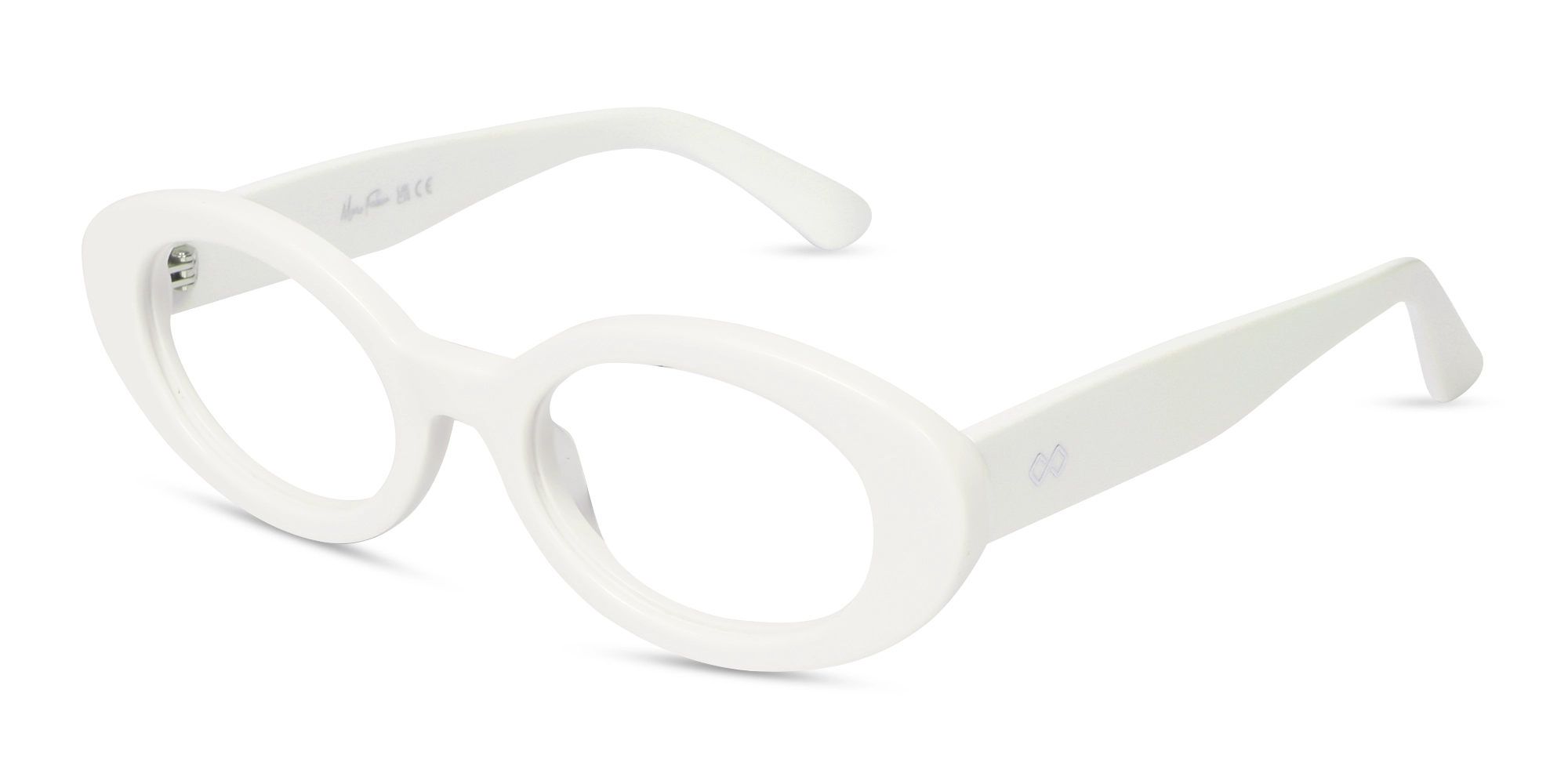 White Oval Acetate Full-Rim Glasses