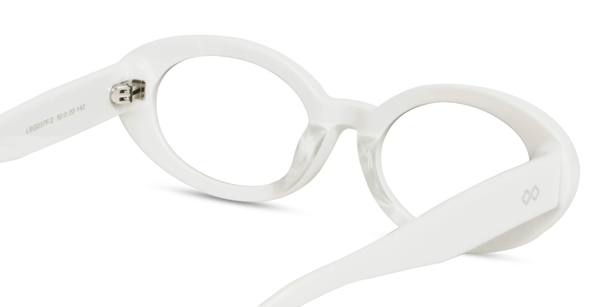 White Oval Acetate Full-Rim Glasses