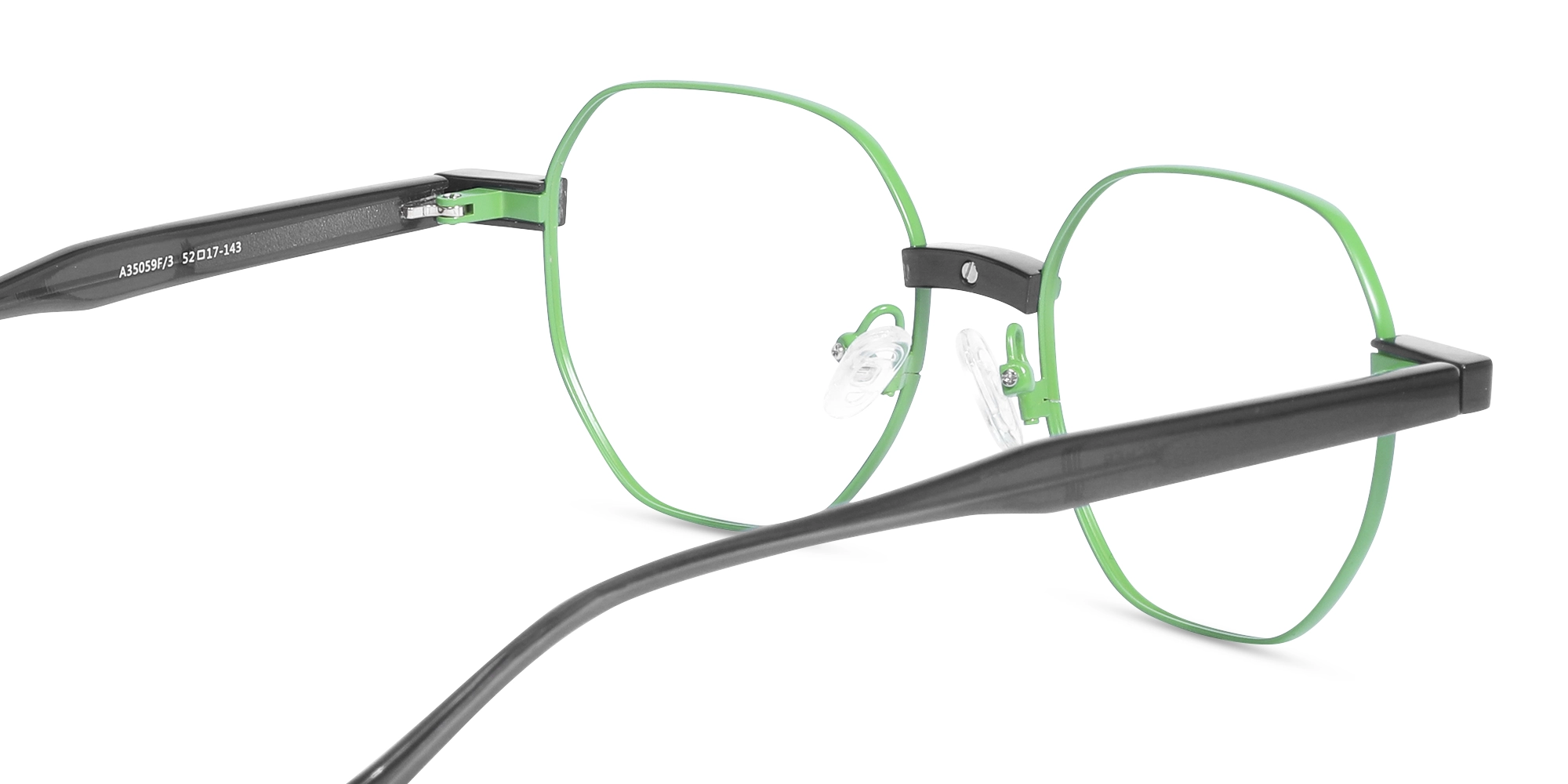 Green Hexagonal Metal Glasses With Nose Pad-5