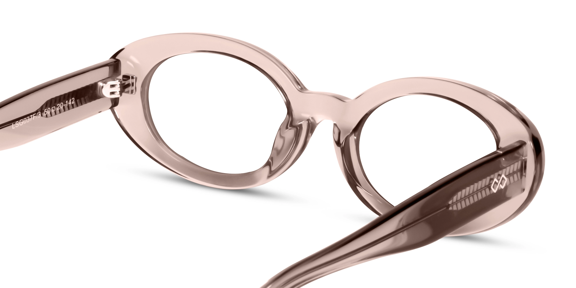 Crystal Pink Oval Glasses