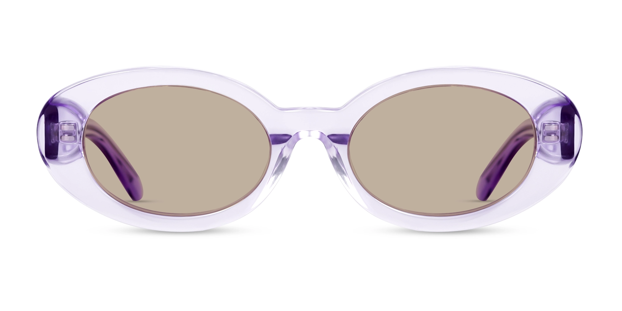 Oval Crystal Frame With Brown Tint Sunglasses Oval Crystal Frame With Brown Tint Sunglasses
