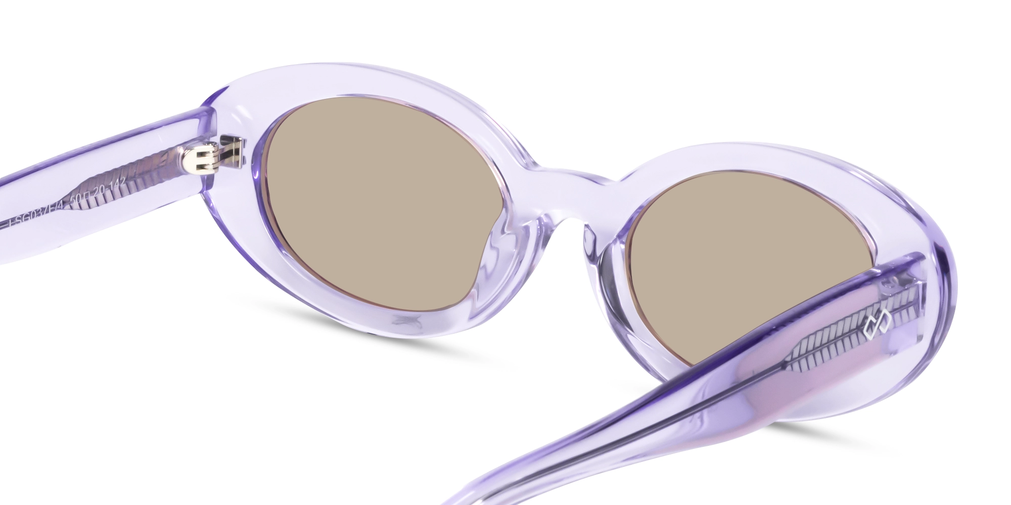 Oval Crystal Frame With Brown Tint Sunglasses