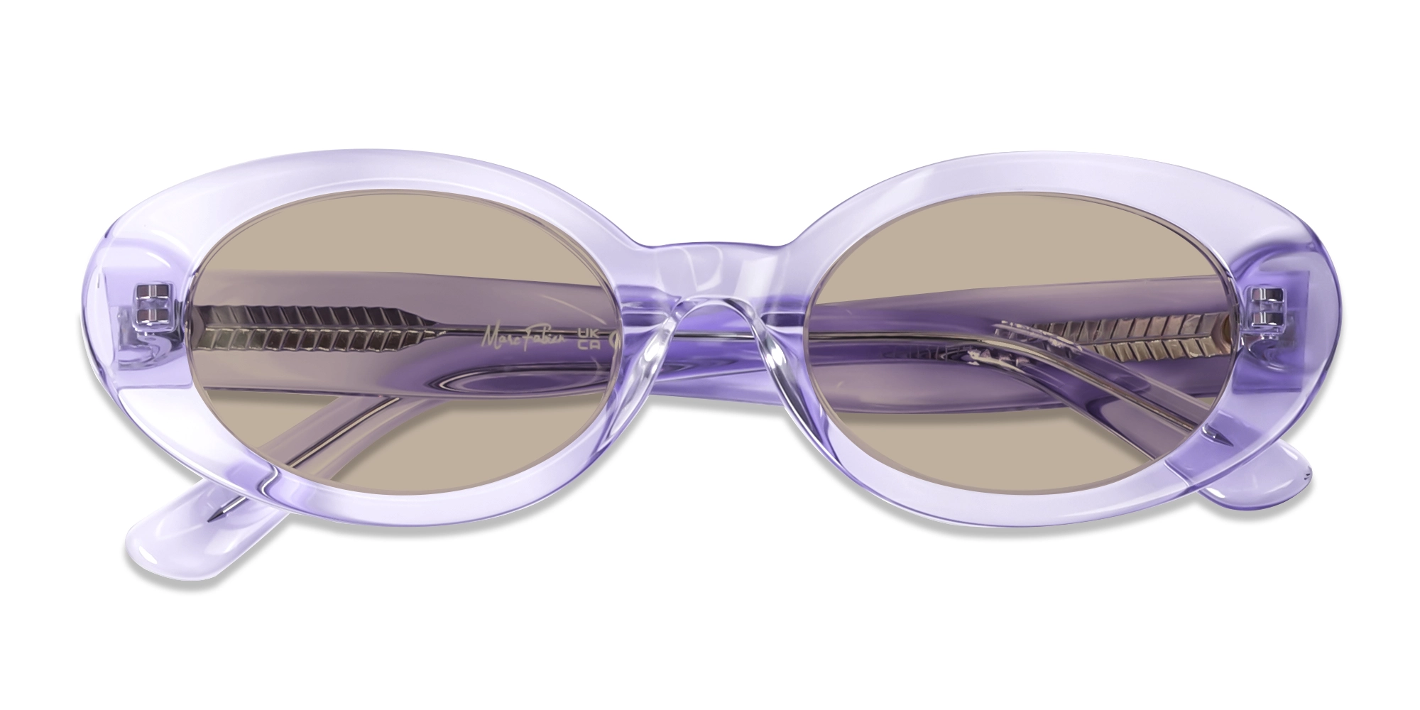 Oval Crystal Frame With Brown Tint Sunglasses