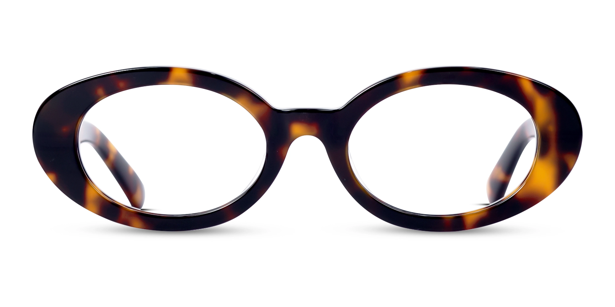 Honey Tortoise Oval Full-Rim Glasses