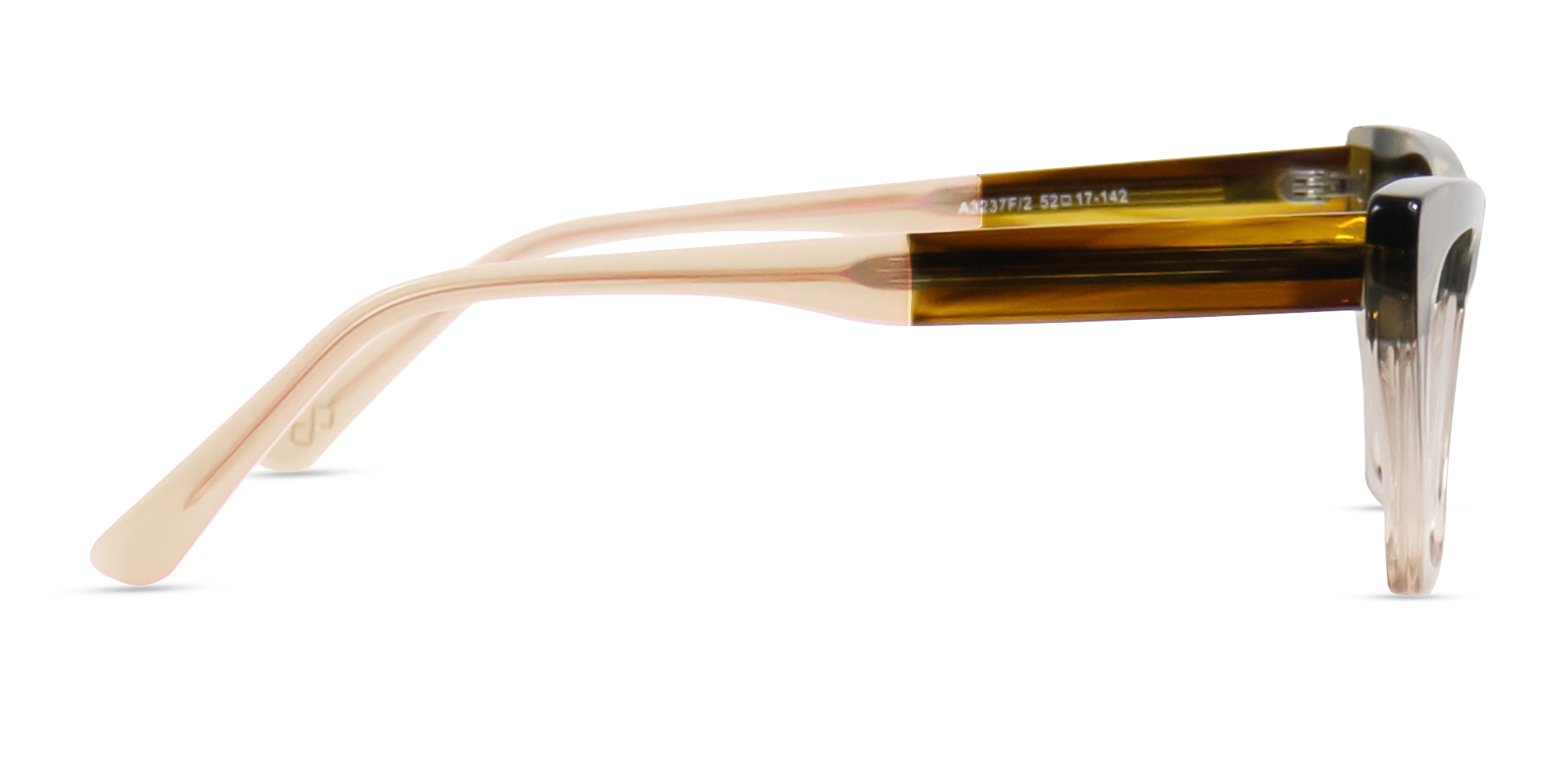 Crystal Peach Golden Cat Eye Glasses-4