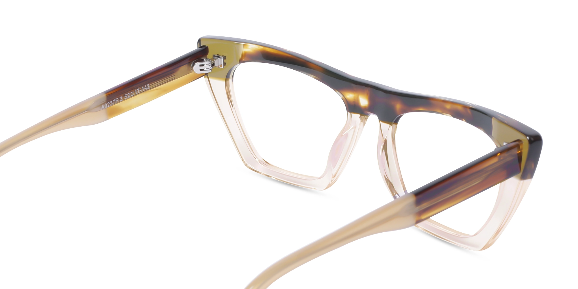 Crystal Peach Golden Cat Eye Glasses-5