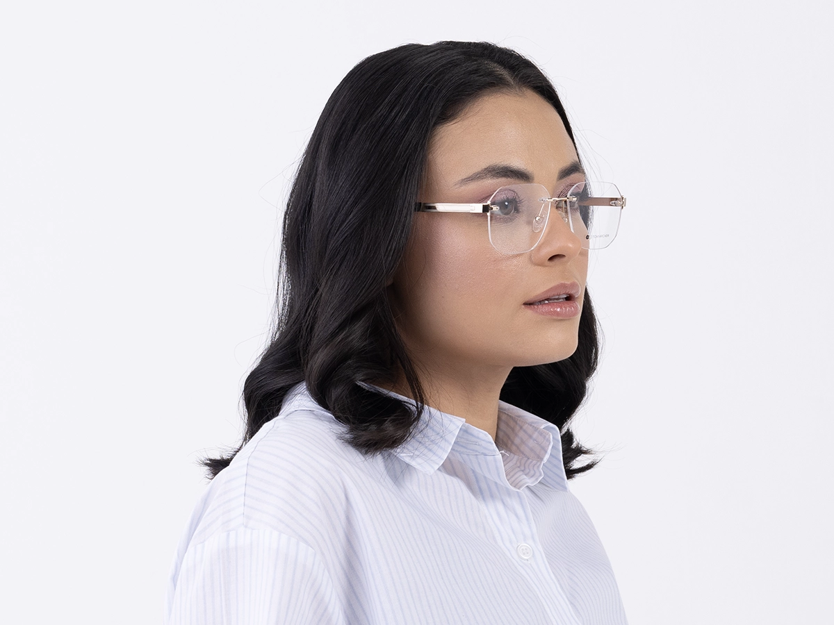 Gold Rimless Eyeglasses 53